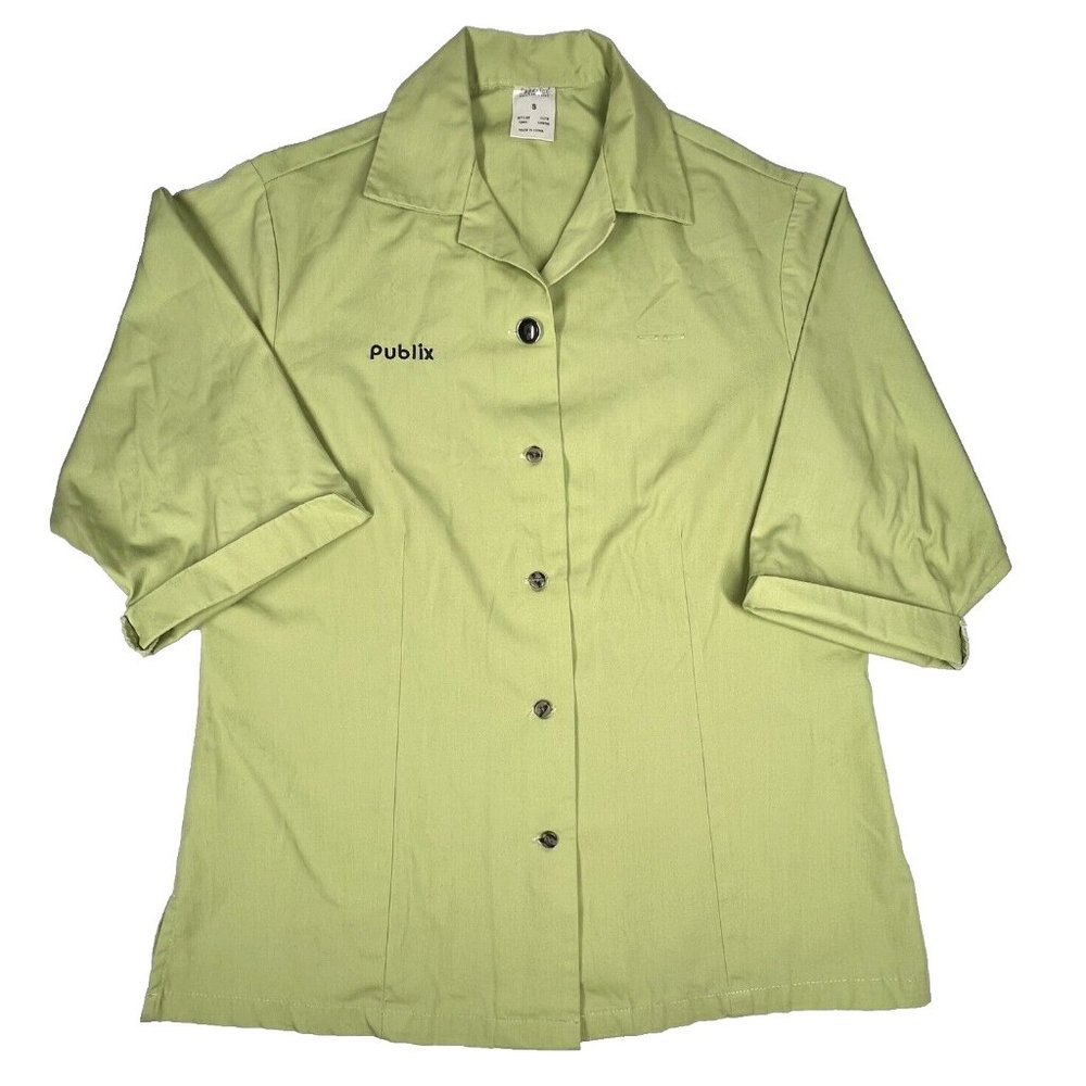 Publix Employee Uniform Shirt Womens Small Green 3/4 Sleeve Superior Uniform